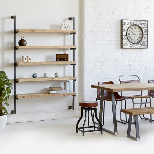 Industrial Reclaimed Wood Shelving Unit – Wall mounted