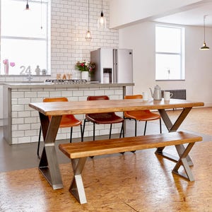 Industrial Reclaimed Wood - New XX Frame Dining Table