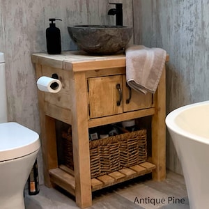 Rustic Solid Wood Vanity Unit | Washstand