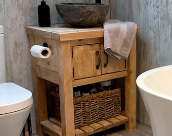 Rustic Solid Wood Vanity Unit | Washstand