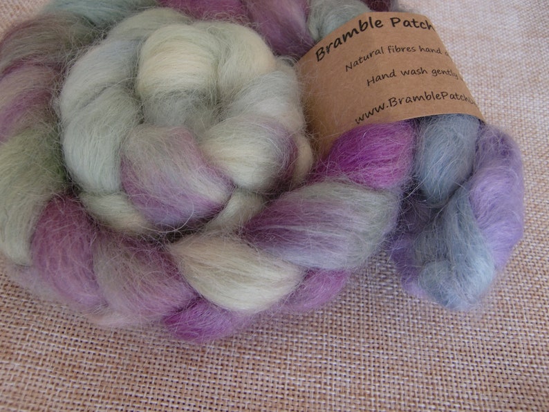 Hand Dyed Wensleydale British Rare Breed Combed Top for Spinning or Felting 100g
