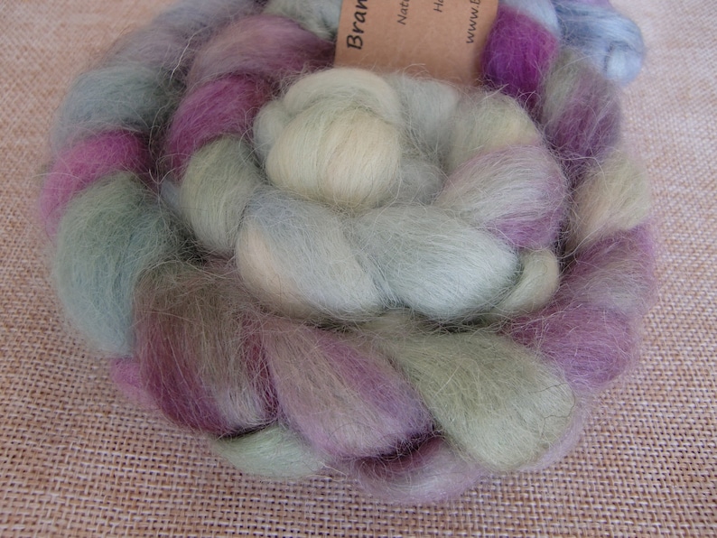 Hand Dyed Wensleydale British Rare Breed Combed Top for Spinning or Felting 100g