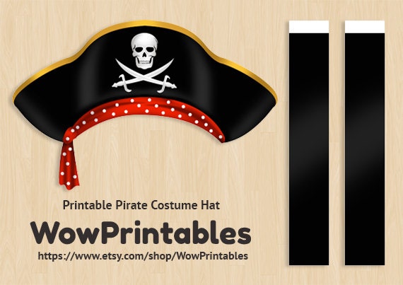 Download Pirate Costume Hat PRINTABLE Download Download easy to
