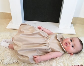 Baby cerimonial bubble dress in beige