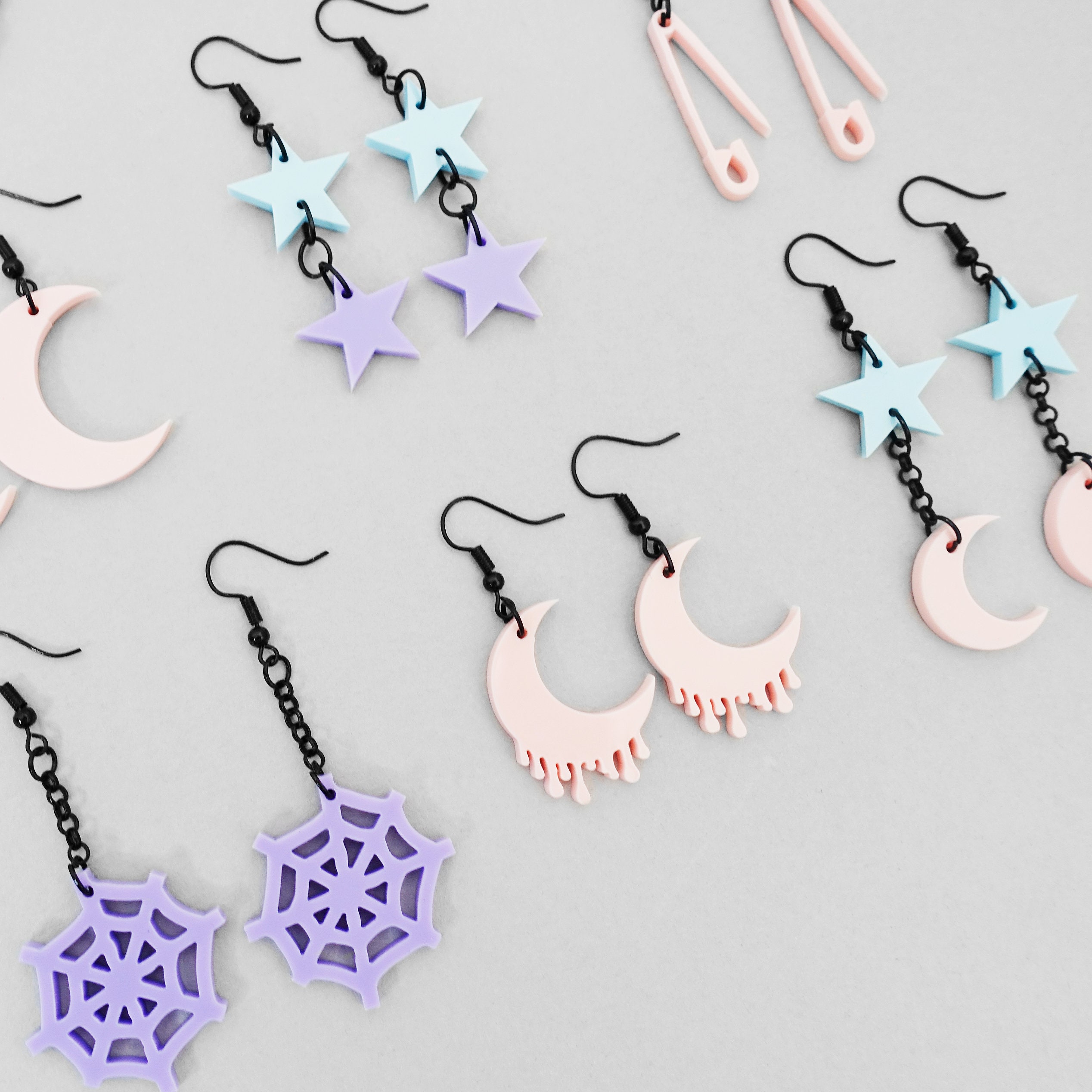 Premade Limited Pastel Goth Earrings Etsy