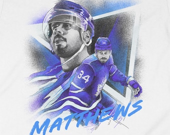 Koszulka Auston Matthews, ilustrowana koszulka z grafiką: koszulka dla kibica hokeja NHL
