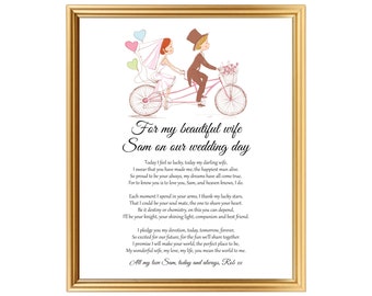 Poem Gift Of Love For Wife Gift From Groom To His Bride To Give To Bride On Wedding Day Poem Personalized Printed Or Jpg 8x10 Inch Poem Gift Of Love For Wife Gift From Groom To His Bride To Give To Bride On Wedding Day Poem Personalized Printed Or Jpg 8x10 Inch