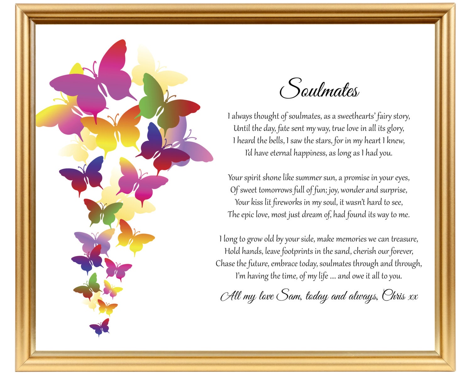 Valentines Day Gift Love Poem Personalized For Him Her | Etsy