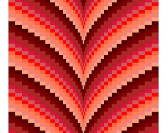 Autumn Points Bargello Quilt Pattern & Tutorial, Lap size and King/Queen size, Digital Download PDF