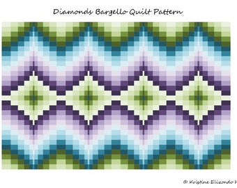 Bargello Quilt Pattern & Tutorial Diamonds, Digital Download PDF