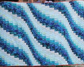 Bargello Quilt Pattern Ocean Waves, Lap, Full, Queen and King sizes, Digital Download PDF