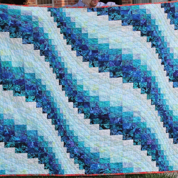 Bargello Quilt Pattern Ocean Waves, Lap, Full, Queen and King sizes, Digital Download PDF