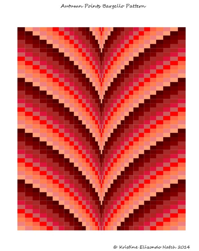 Autumn Points Bargello Quilt Pattern & Tutorial, Lap size and King/Queen size, Digital Download PDF image 2