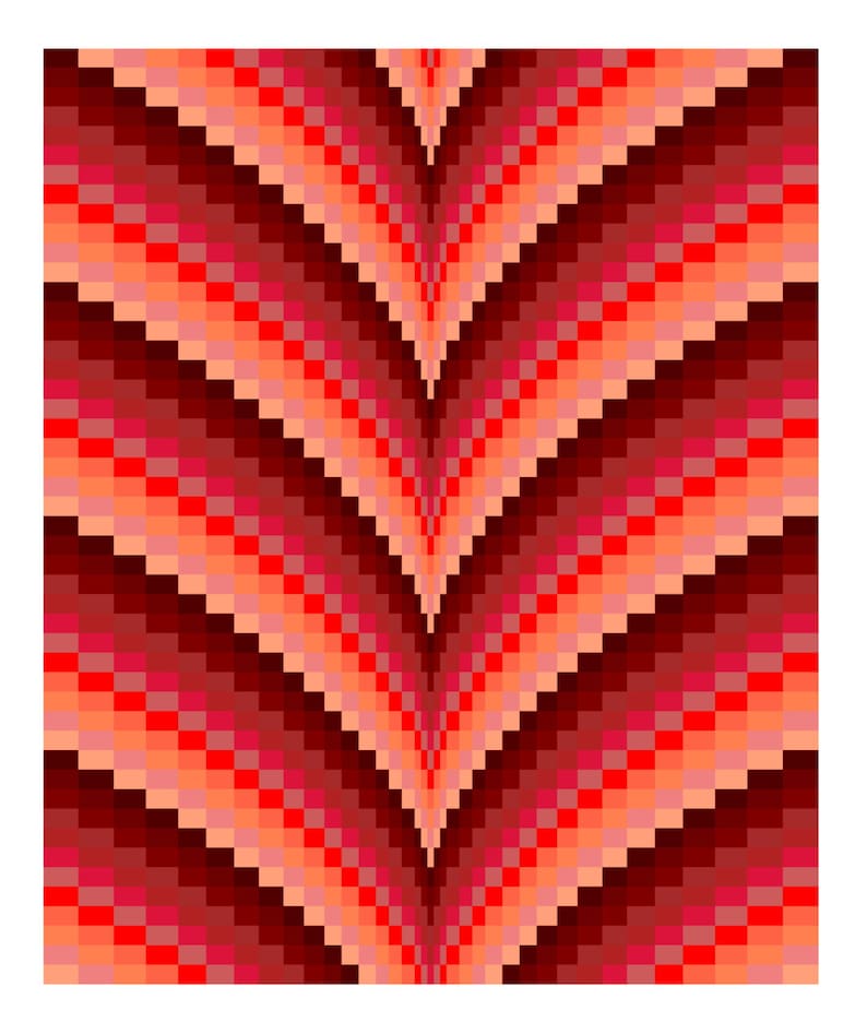 Autumn Points Bargello Quilt Pattern & Tutorial, Lap size and King/Queen size, Digital Download PDF image 1