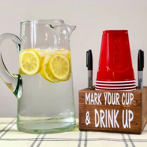 Mark Your Cup and Drink Up, Solo Cup Holder, Red Solo Cup, Party Cup Holder, Cup Holder, Solo Cup Holder with Marker Holder,Party Cup Holder