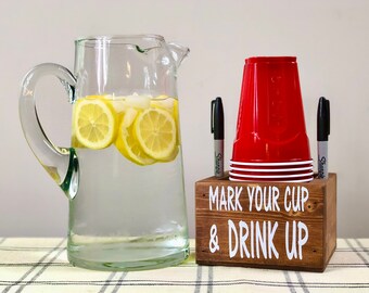 Mark Your Cup and Drink Up, Solo Cup Holder, Red Solo Cup, Party Cup Holder, Cup Holder, Solo Cup Holder with Marker Holder,Party Cup Holder