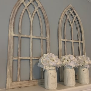 Distressed arched frames set of two