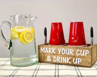 Red solo cup holder-two stack solo cup holder-make your cup-cup holder-solo cup dispenser-party cups-double solo cup holder-cup caddy