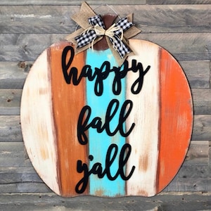 Blank Pumpkin Door Hanger, Fall Door Hanger, DIY, Pumpkin Decor, Wood Pumpkin, 3D Door Hanger
