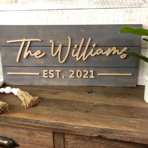 Pallet Sign / Last Name Sign / Personalized Wedding Gift / 3D Sign / Family Name Sign / Established Sign/ Custom Wood Sign