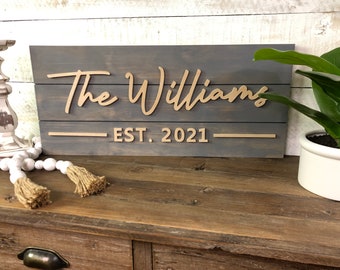 Pallet Sign / Last Name Sign / Personalized Wedding Gift / 3D Sign / Family Name Sign / Established Sign/ Custom Wood Sign