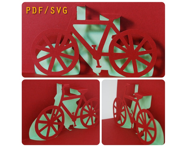 Download Templates PDF & SVG easy DIY for Bike 3D pop up card | Etsy