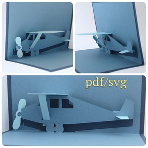 Sjablonen PDF & SVG voor Cessna vliegtuig vliegtuig 3D pop-up kaart [NIET voor Cricut]