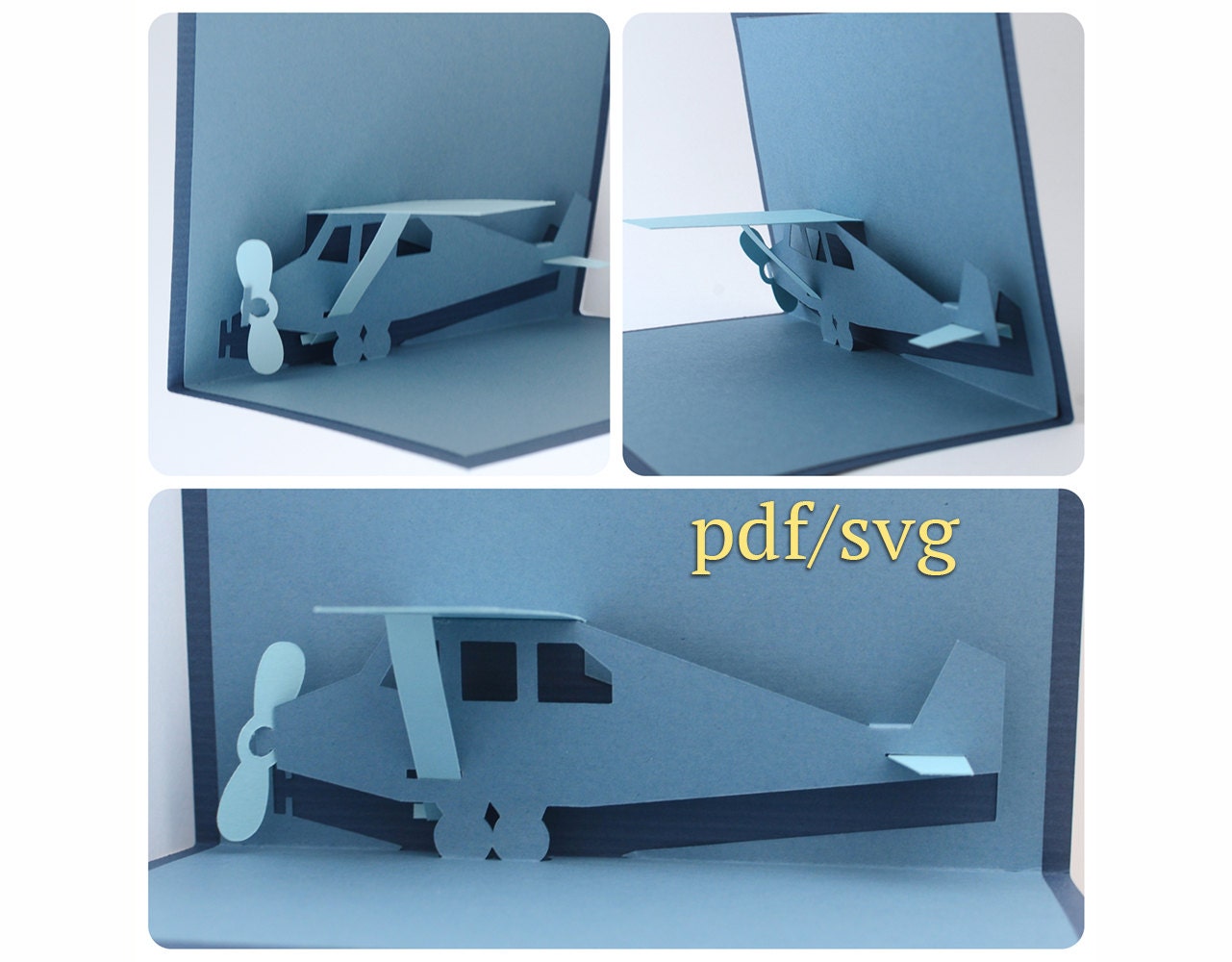 Download Templates PDF & SVG for Cessna airplane plane 3D pop up ...