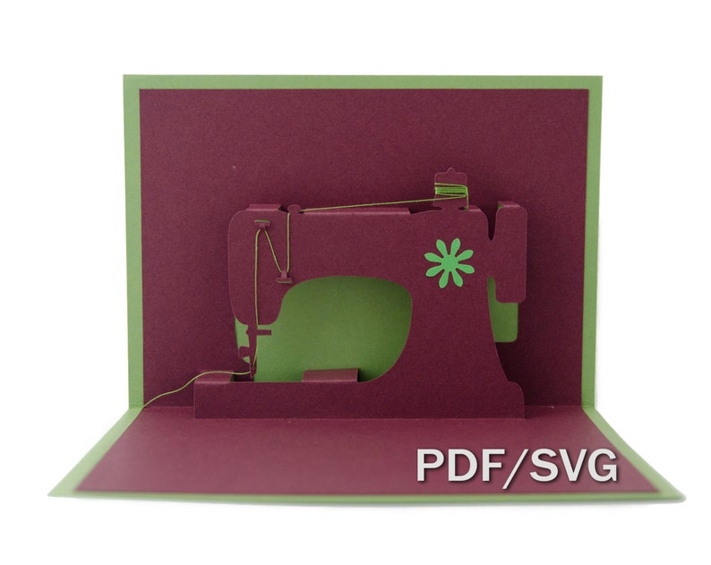 Download Vorlagen PDF & SVG für Nähmaschine 3D Pop-up-Karte | Etsy