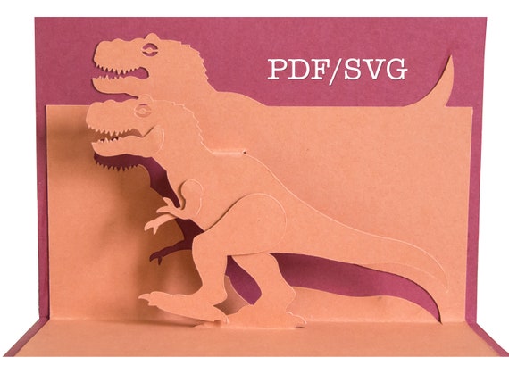 Download Templates Pdf Svg Diy For T Rex Dinosaur Blank 3d Pop Up Etsy