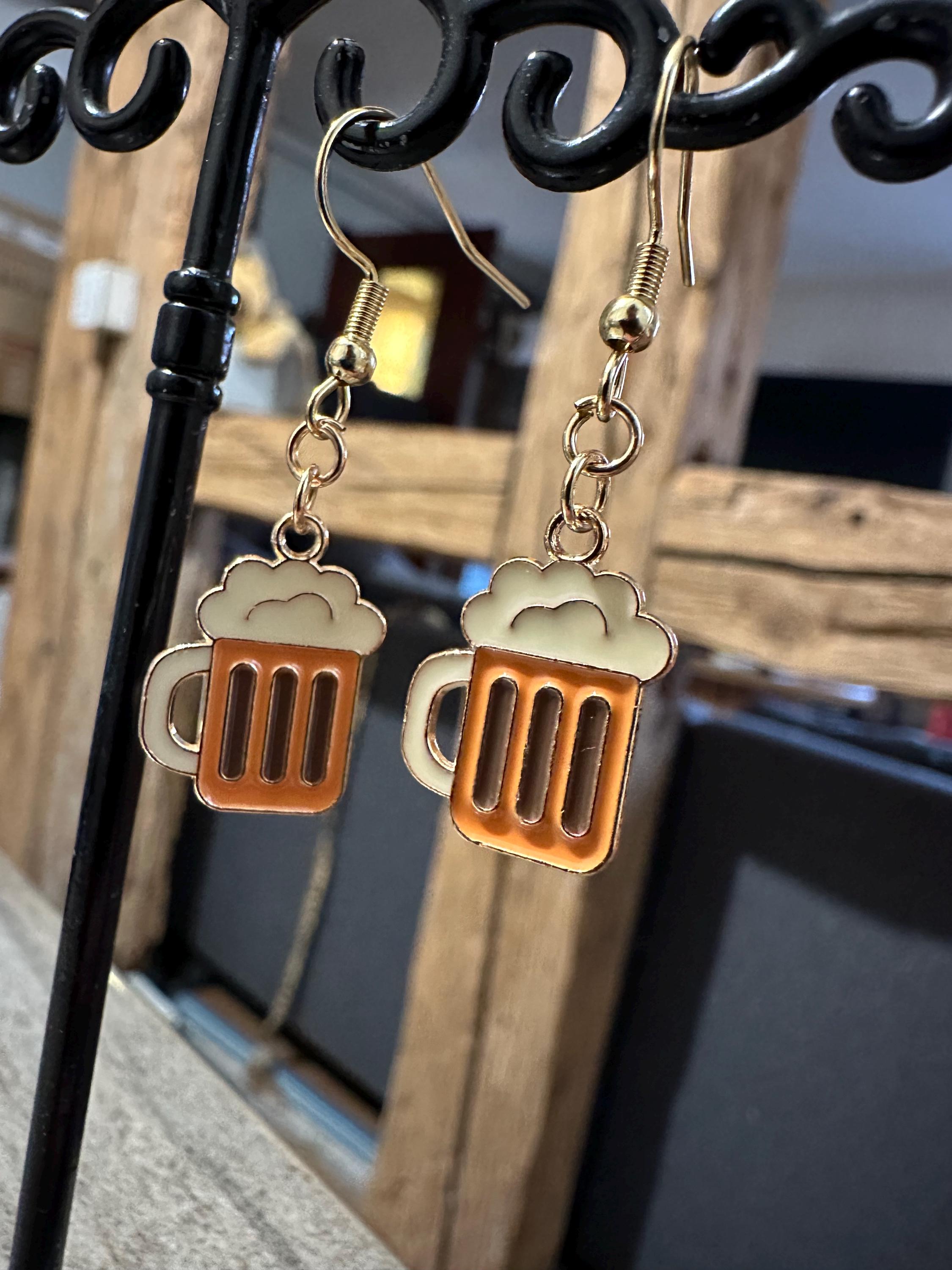 Boucles D'oreilles Fantaisie - Métal Et Verre - Occasion Bon état