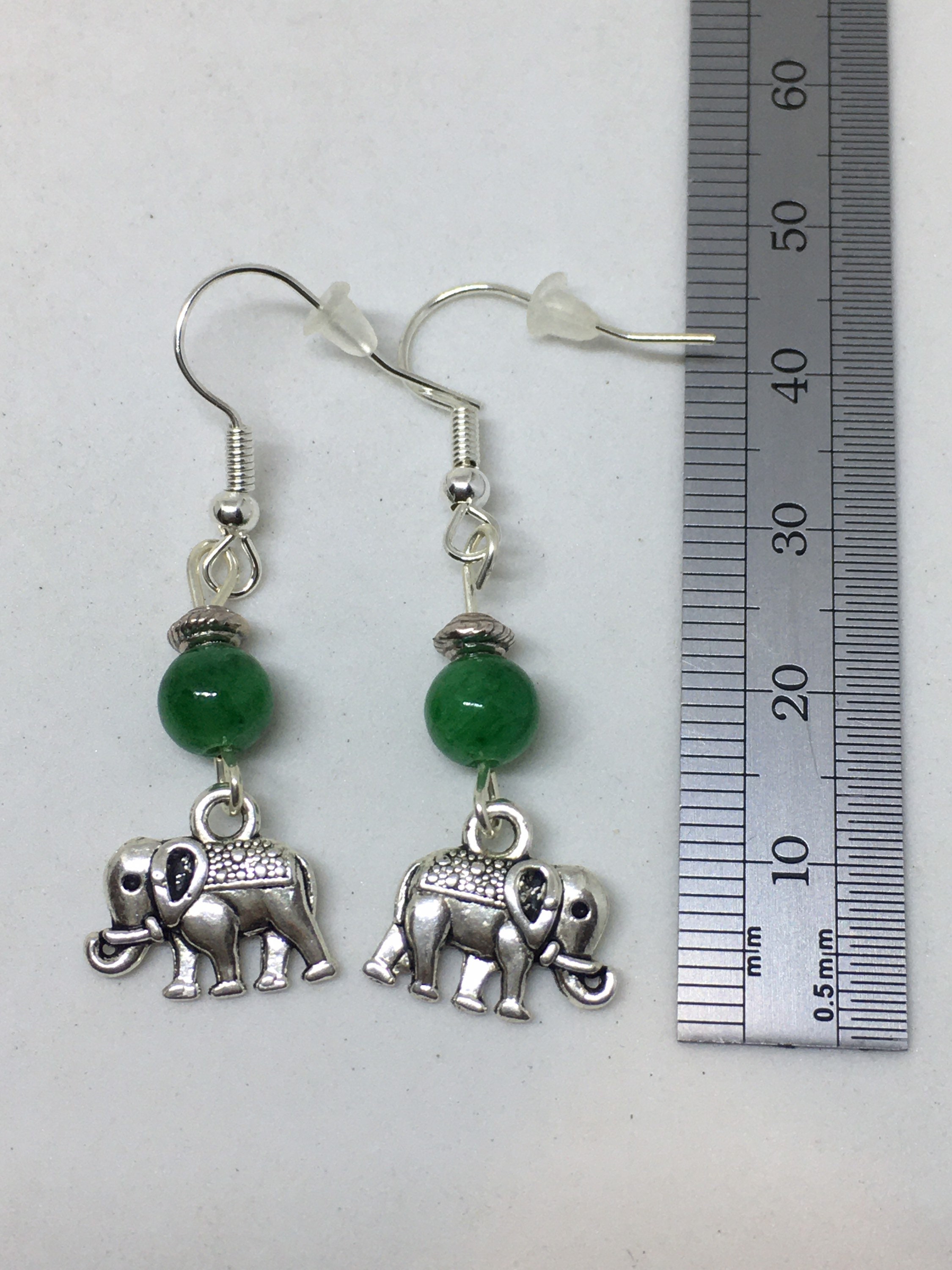 Boucles D'oreilles Vintage Fait Main – Métal Et Pierre Naturelle, Occasion