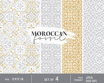 Moroccan Digital Paper, Moroccan tile pattern, Arabic Pattern, Islamic Pattern, Moroccan Paper, Eid decoration, Moroccan Background