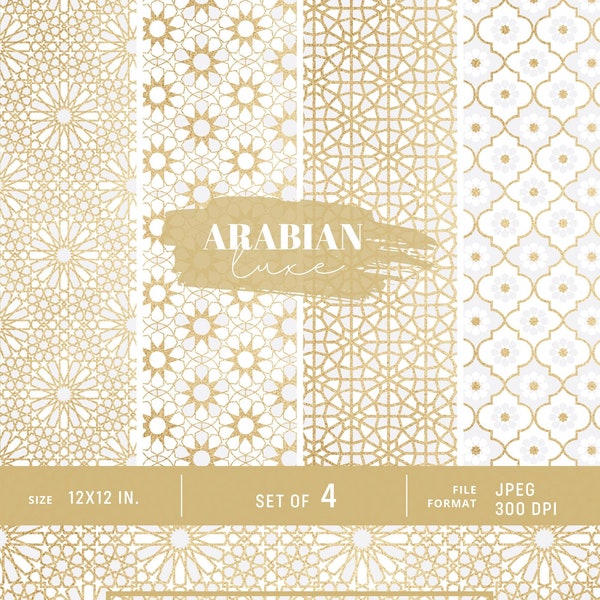 Arabian digital paper, Moroccan Digital Paper, Arabic Pattern, Islamic Pattern, Ramadan Paper, Eid Paper, Moroccan Background, Golden