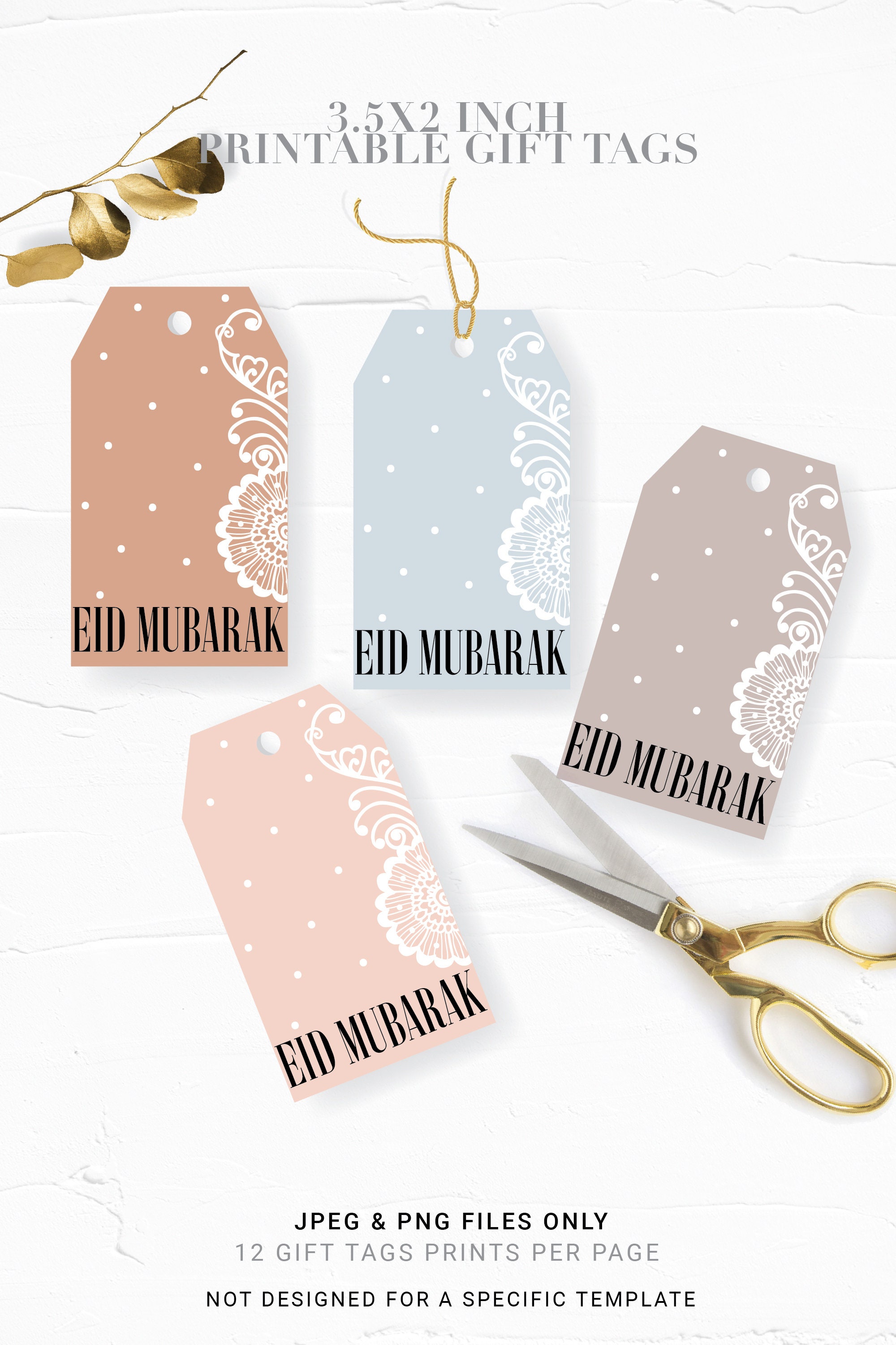 Printable Eid Mubarak Gift Tags Eid Favor Tags Gift Labels | Etsy
