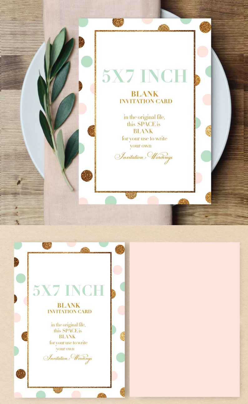 Printable Invitation Card Designed Blank Carddigital Etsy
