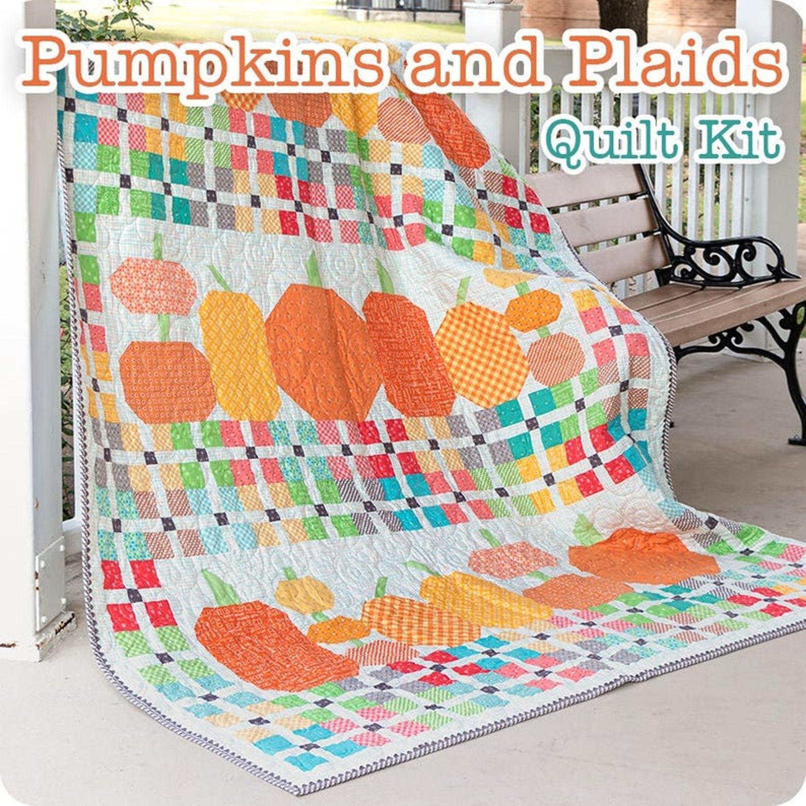 Pumpkins and Plaid Quilt Kit by Lori Holt of Bee in My Etsy