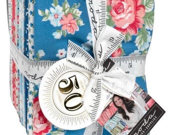 Moda A Cat Named Stitch Fat Quarter Bundle, 40pc, Lella Boutique Fabric, Floral Flowers, 55340AB
