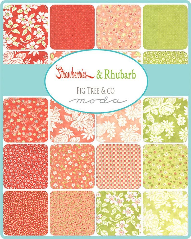 Strawberries & Rhubarb Jelly Roll by Fig Tree for Moda Fabrics Etsy