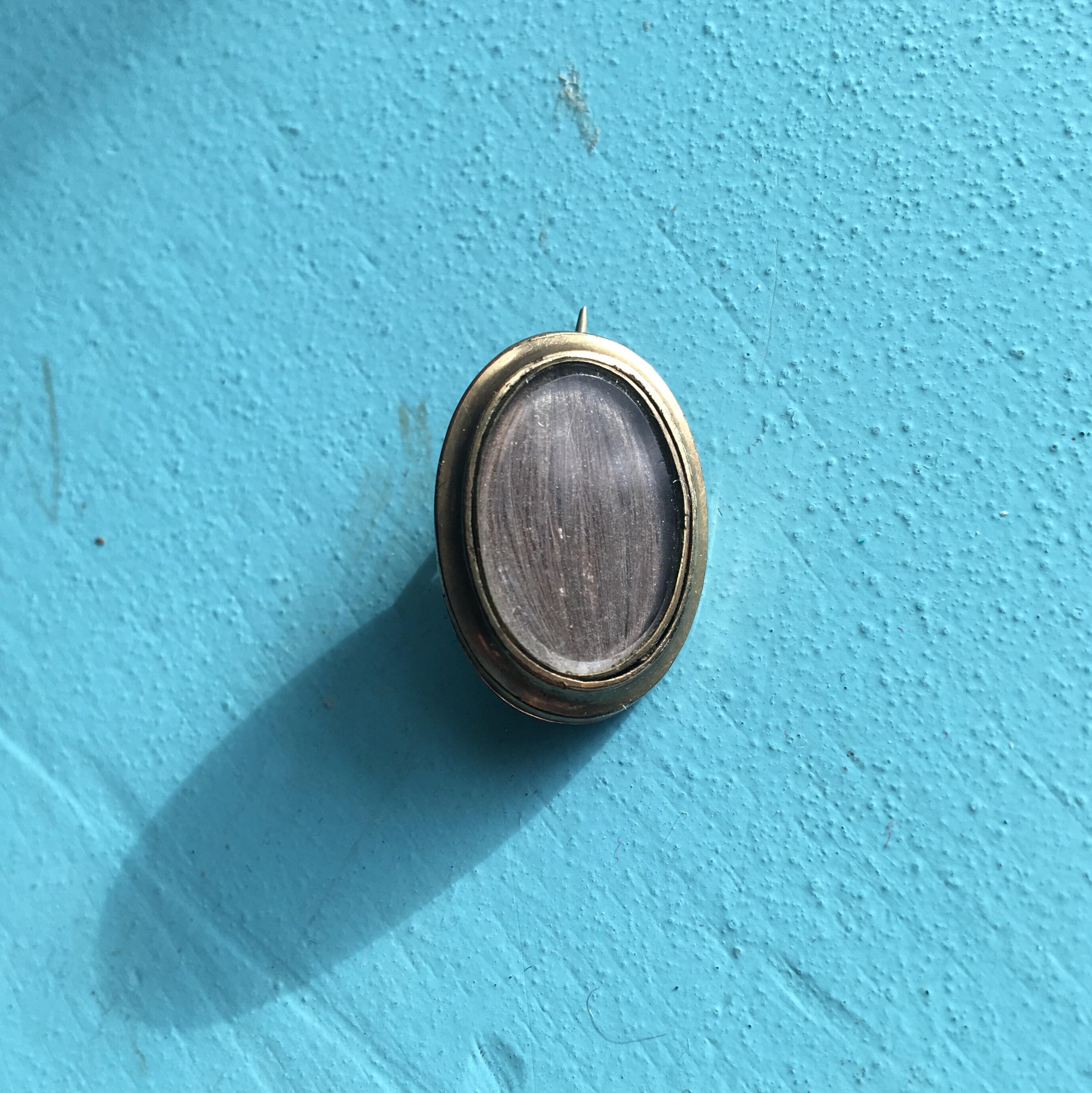 Antique Victorian Gold Fill Brooch Human Hair Pin Brooch