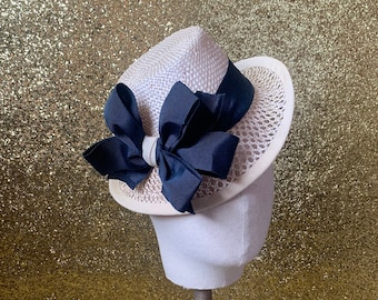 In stock- 1940s inspired sloped crown summer doll hat with multi bow detail