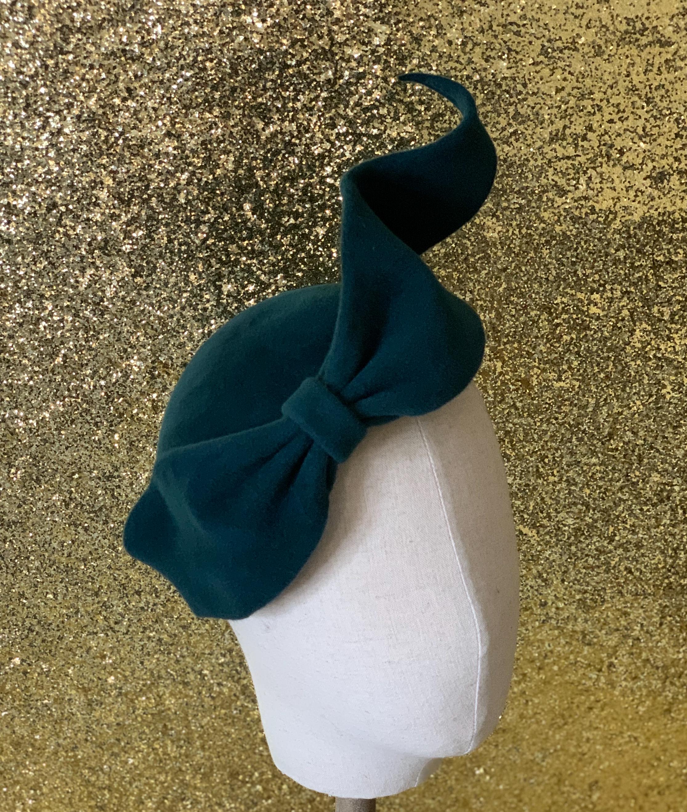 Vintage Late 40s / 50s Dramatic Embellished Felt Cocktail \