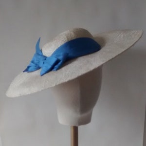 Vintage 1930s inspired straw sun hat with silk under turban Made to order image 1