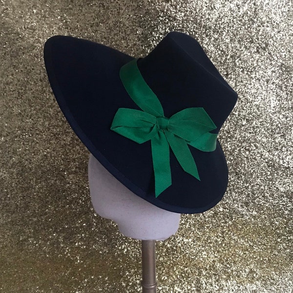 Vintage 1940s  inspired triangular crown ladies hat - made to order