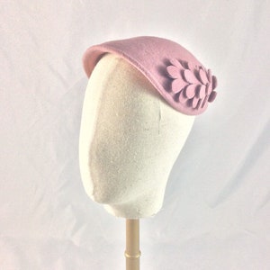 Vintage 1950's inspired 'clam shell'  hat with matching posie - Made to order