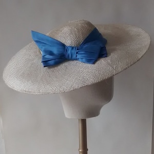 Vintage 1930s inspired straw sun hat with silk under turban Made to order image 2