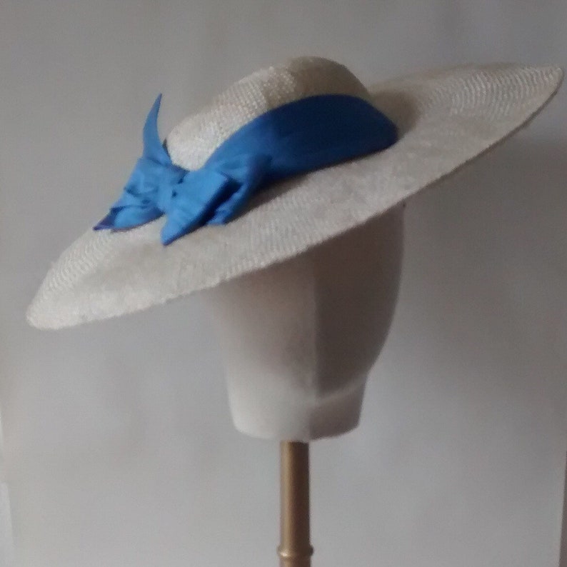 Vintage 1930s inspired straw sun hat with silk under turban Made to order image 5