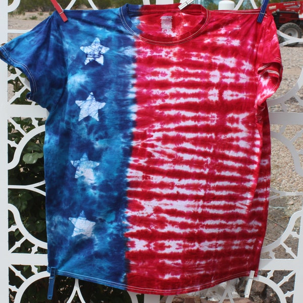 Extra Large Tie Dye Shirt Women's Patriotic Tie Dye Shirt Women's Size Extra Large #91