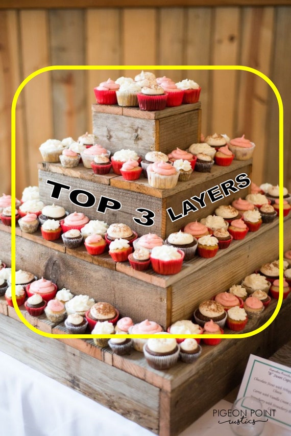 Rustic Wooden Wedding Cake Stand Square Platform For Cakes And Cupcakes Three Tier Set Top 3 Layers Only 10 5 18 26
