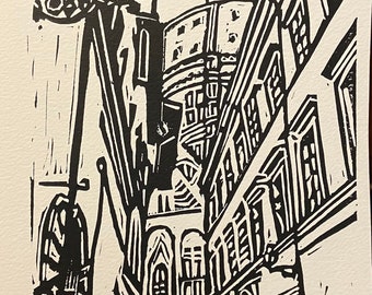 Florence duomo Lino Cut Block Print